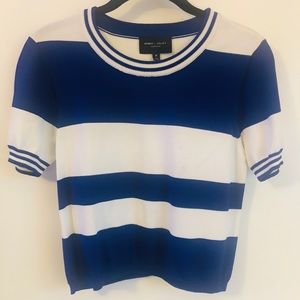 Romeo and Juliet Couture Blu/White Striped Crop